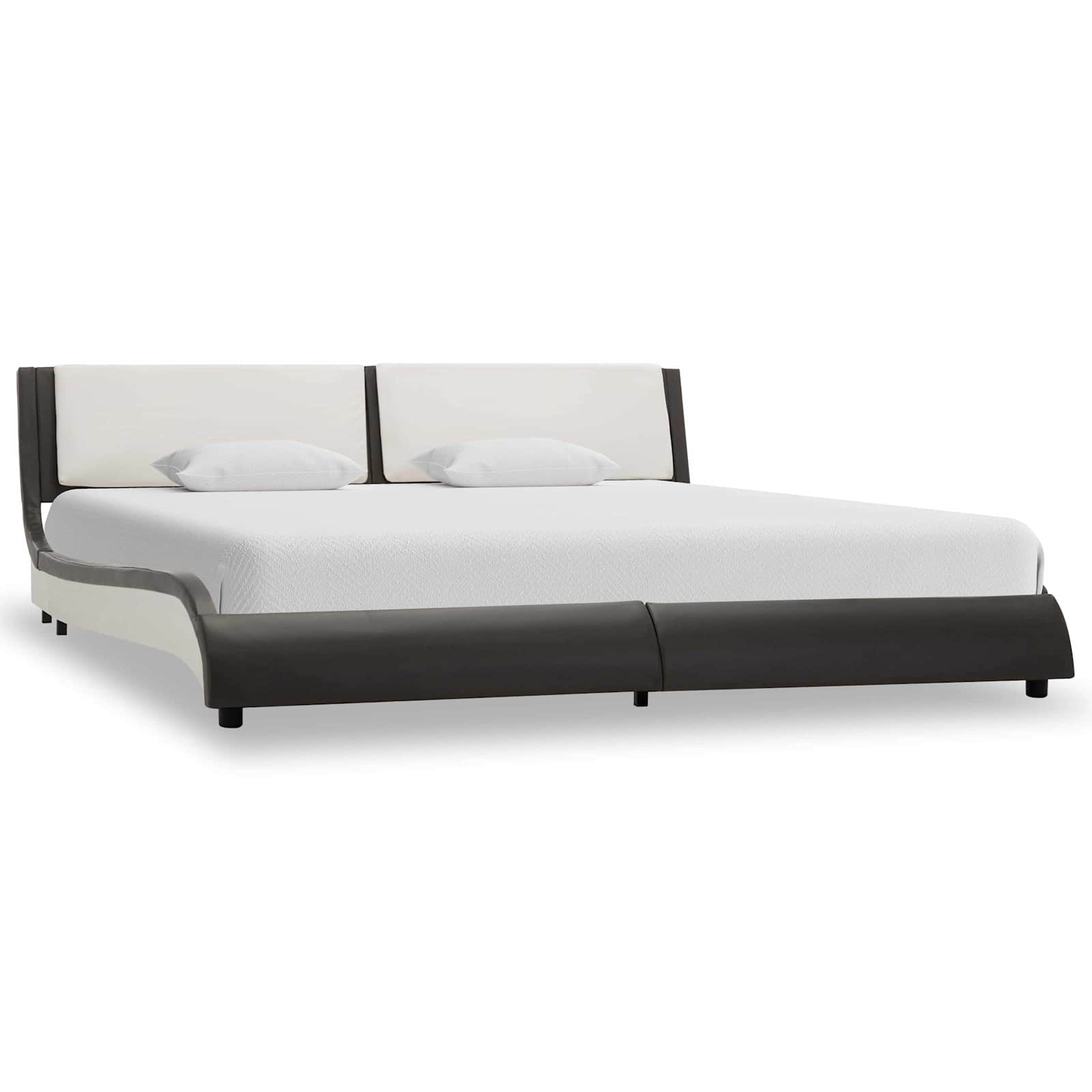 vidaXL Bedframe kunstleer zwart en wit 180x200 cm