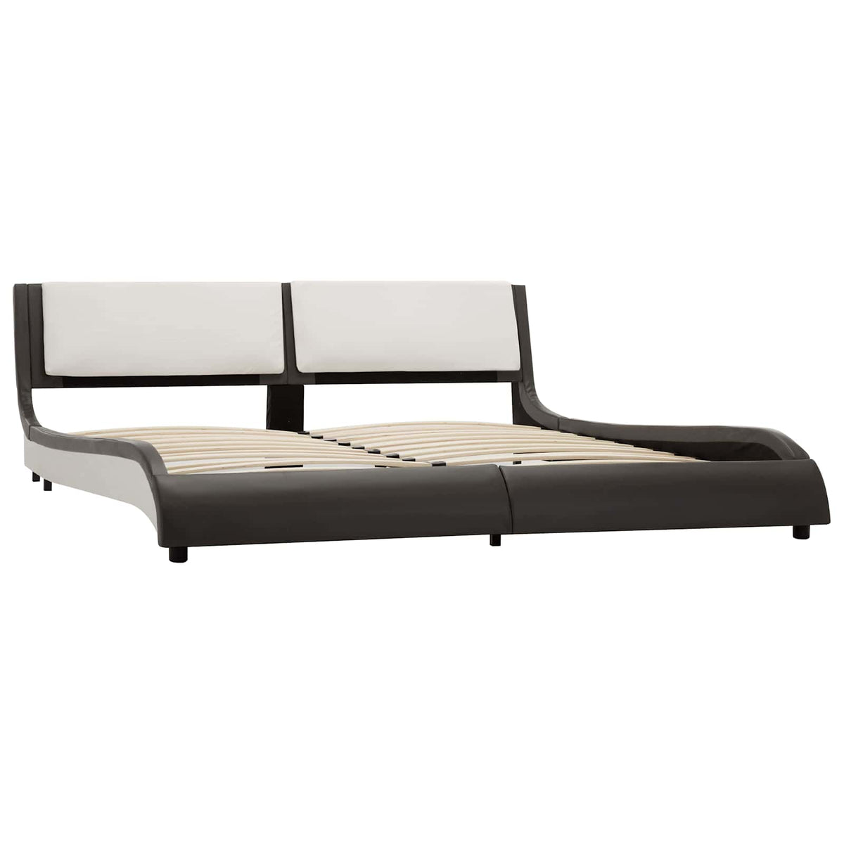 vidaXL Bedframe kunstleer zwart en wit 180x200 cm