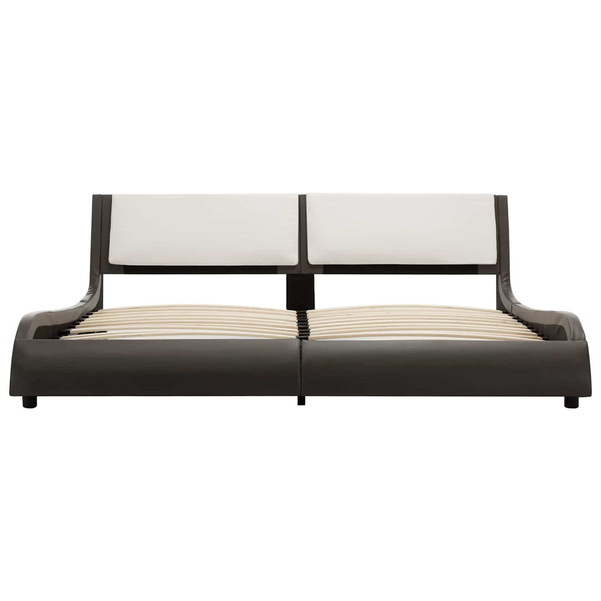 vidaXL Bedframe kunstleer zwart en wit 180x200 cm