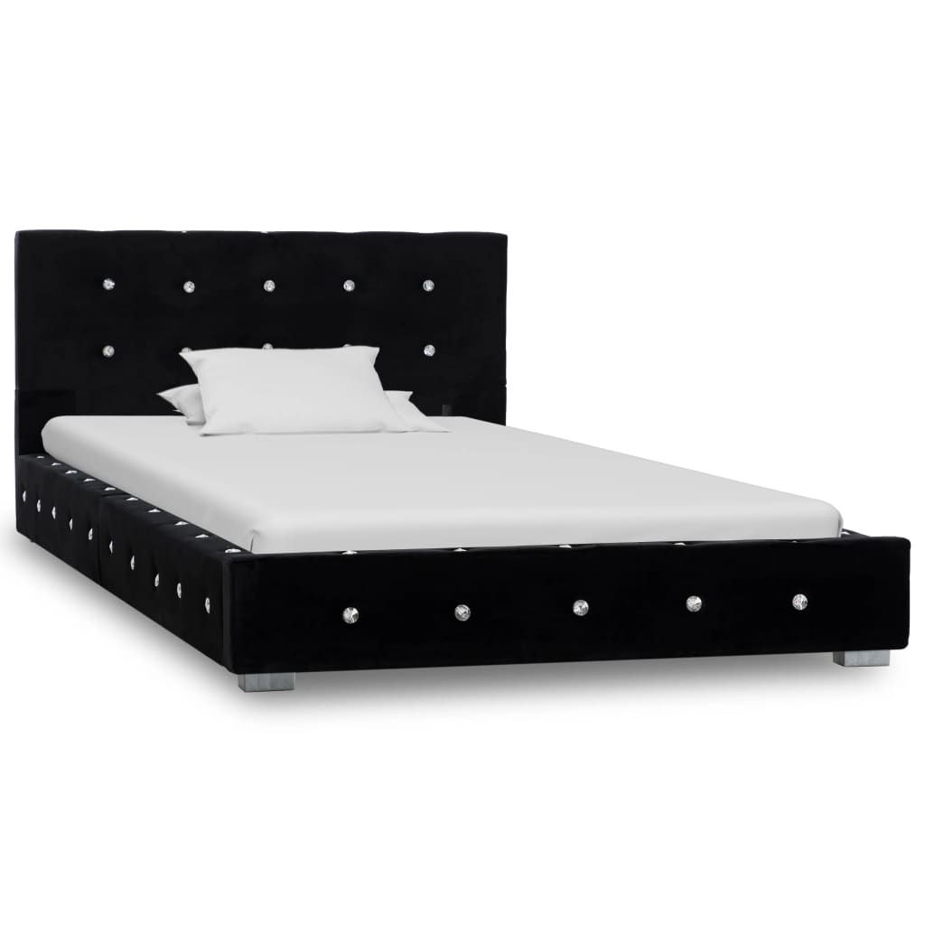 vidaXL Bedframe fluweel zwart 90x200 cm