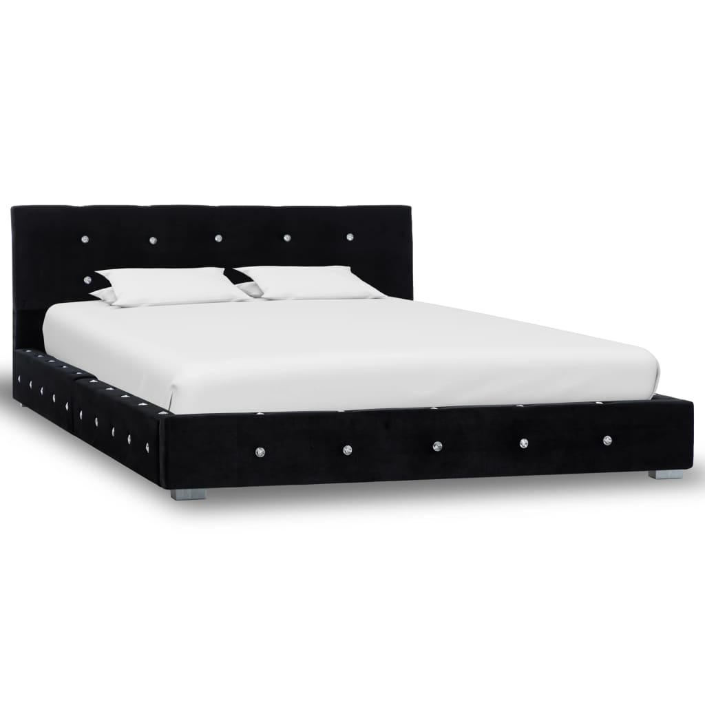 vidaXL Bedframe fluweel zwart 90x200 cm