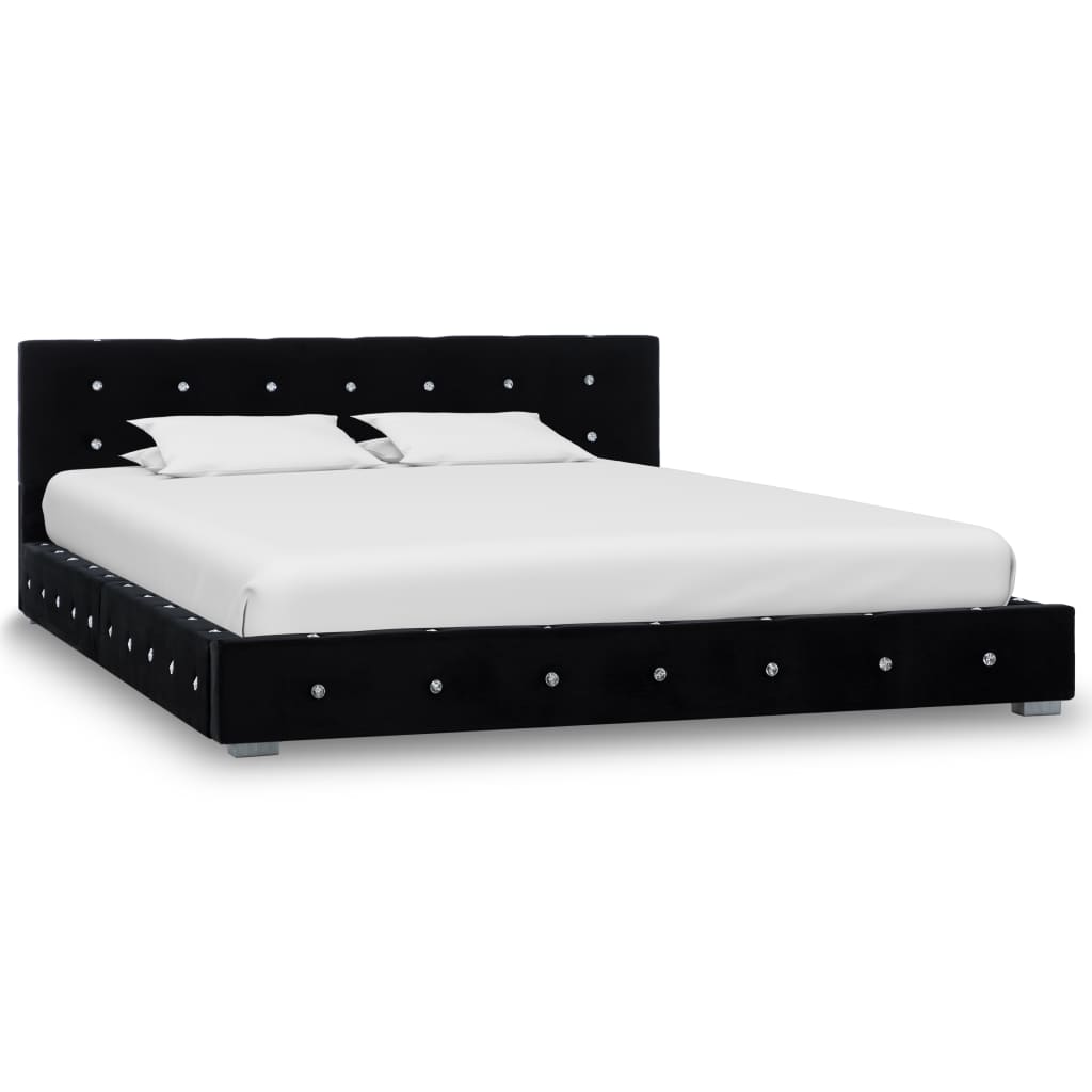 vidaXL Bedframe fluweel zwart 90x200 cm