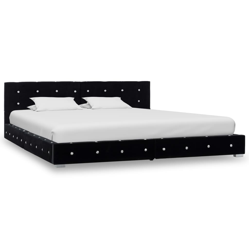 vidaXL Bedframe fluweel zwart 90x200 cm