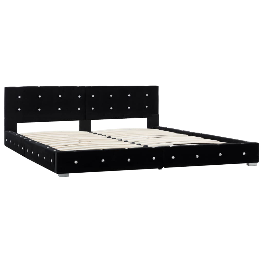 vidaXL Bedframe fluweel zwart 90x200 cm