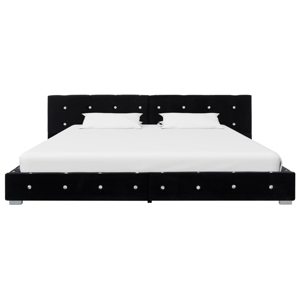 vidaXL Bedframe fluweel zwart 90x200 cm