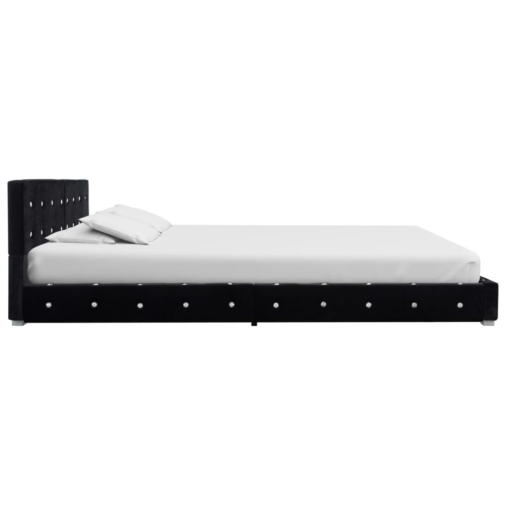 vidaXL Bedframe fluweel zwart 90x200 cm