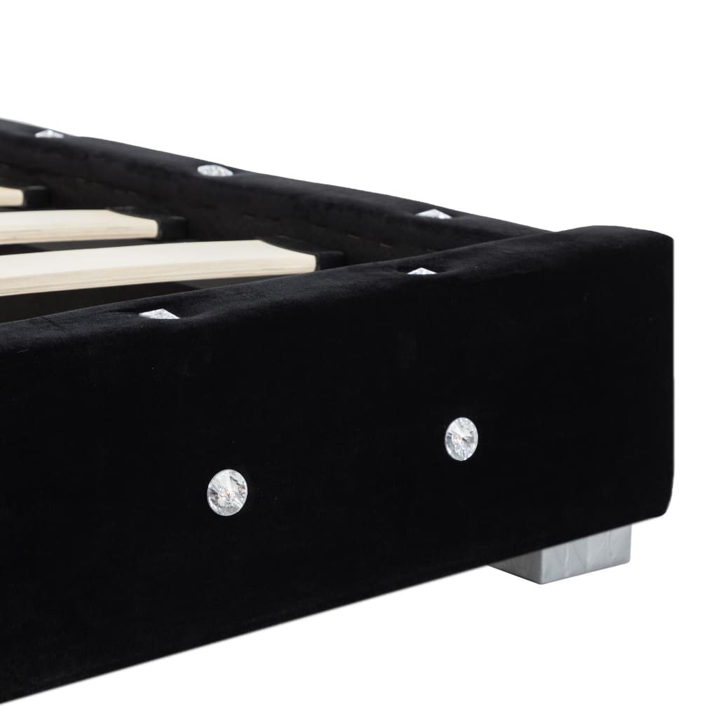 vidaXL Bedframe fluweel zwart 90x200 cm