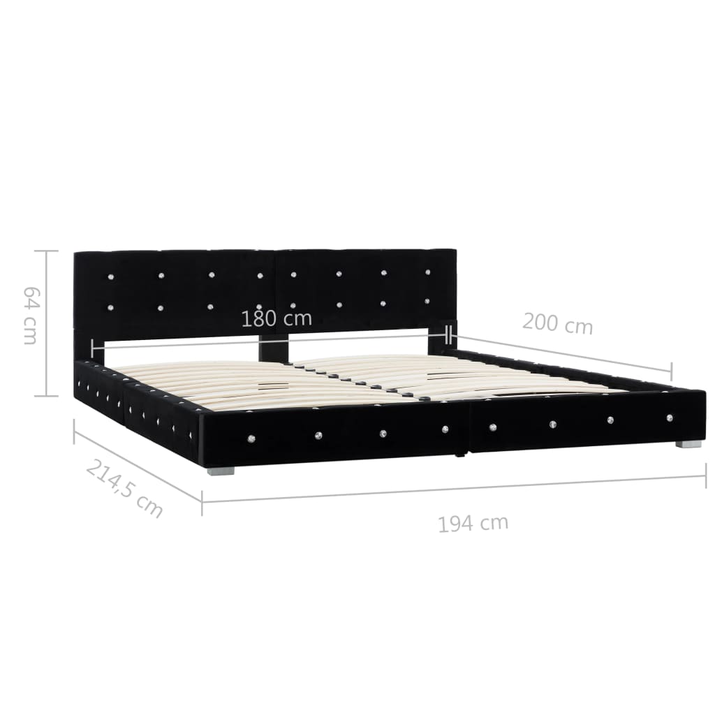 vidaXL Bedframe fluweel zwart 90x200 cm
