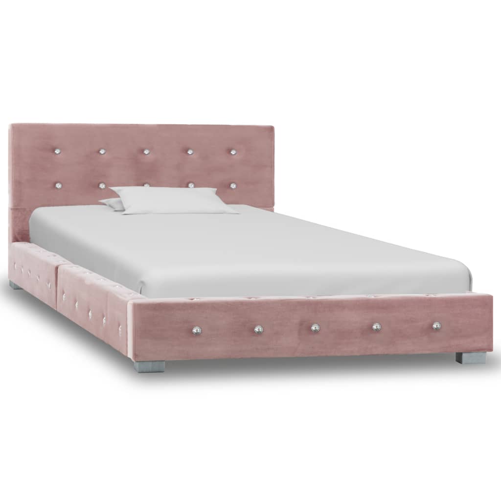 vidaXL Bedframe fluweel zwart 90x200 cm