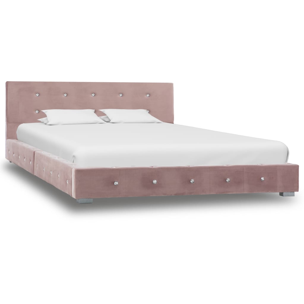 vidaXL Bedframe fluweel zwart 90x200 cm