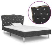 vidaXL Bedframe stof donkergrijs 90x200 cm