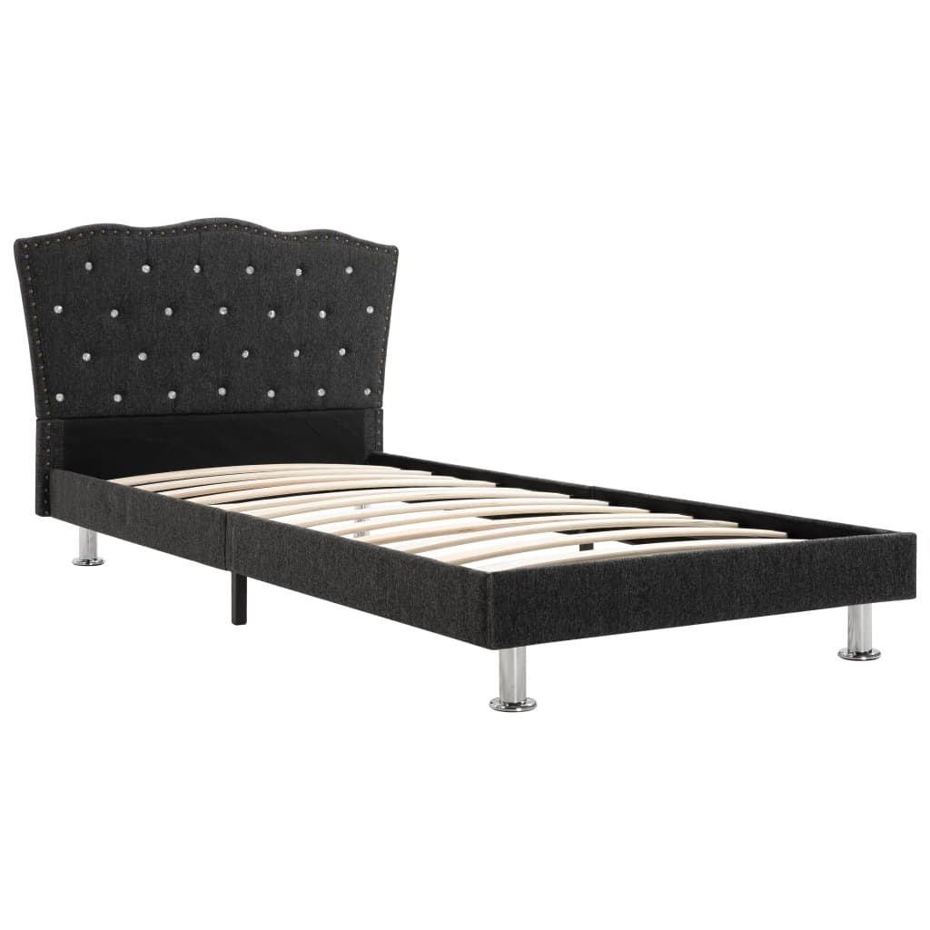 vidaXL Bedframe stof donkergrijs 90x200 cm