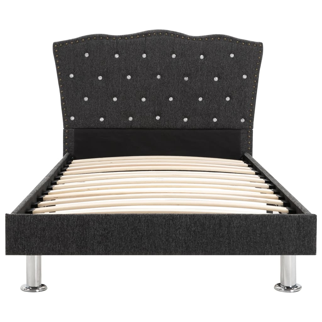 vidaXL Bedframe stof donkergrijs 90x200 cm