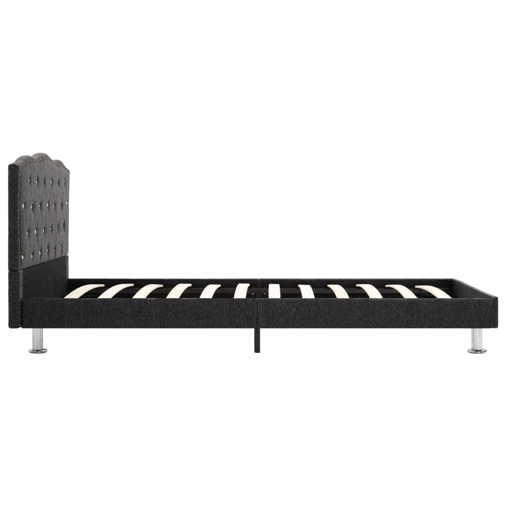 vidaXL Bedframe stof donkergrijs 90x200 cm