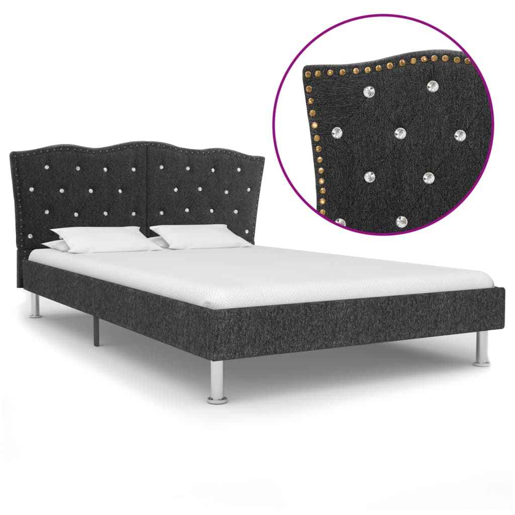 vidaXL Bedframe stof donkergrijs 90x200 cm