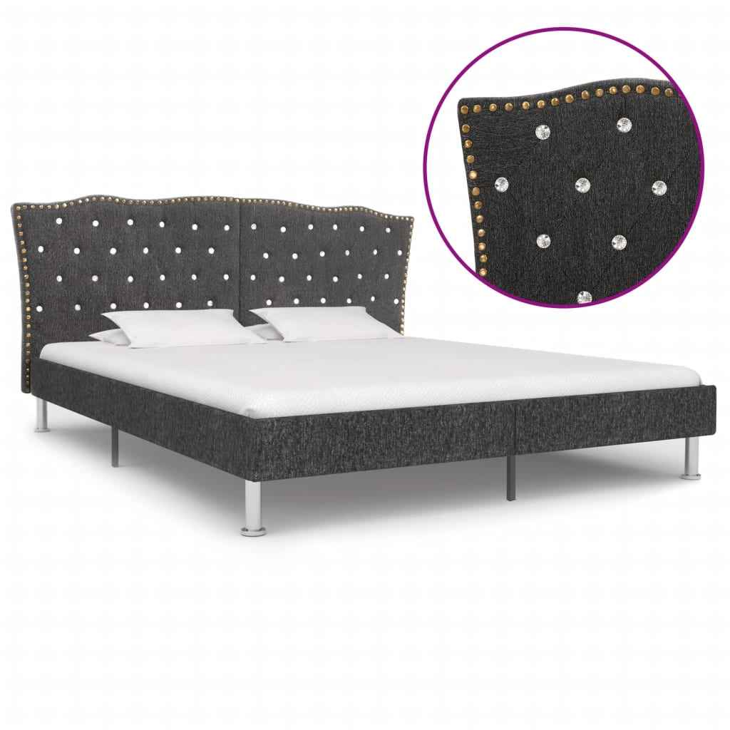 vidaXL Bedframe stof donkergrijs 90x200 cm