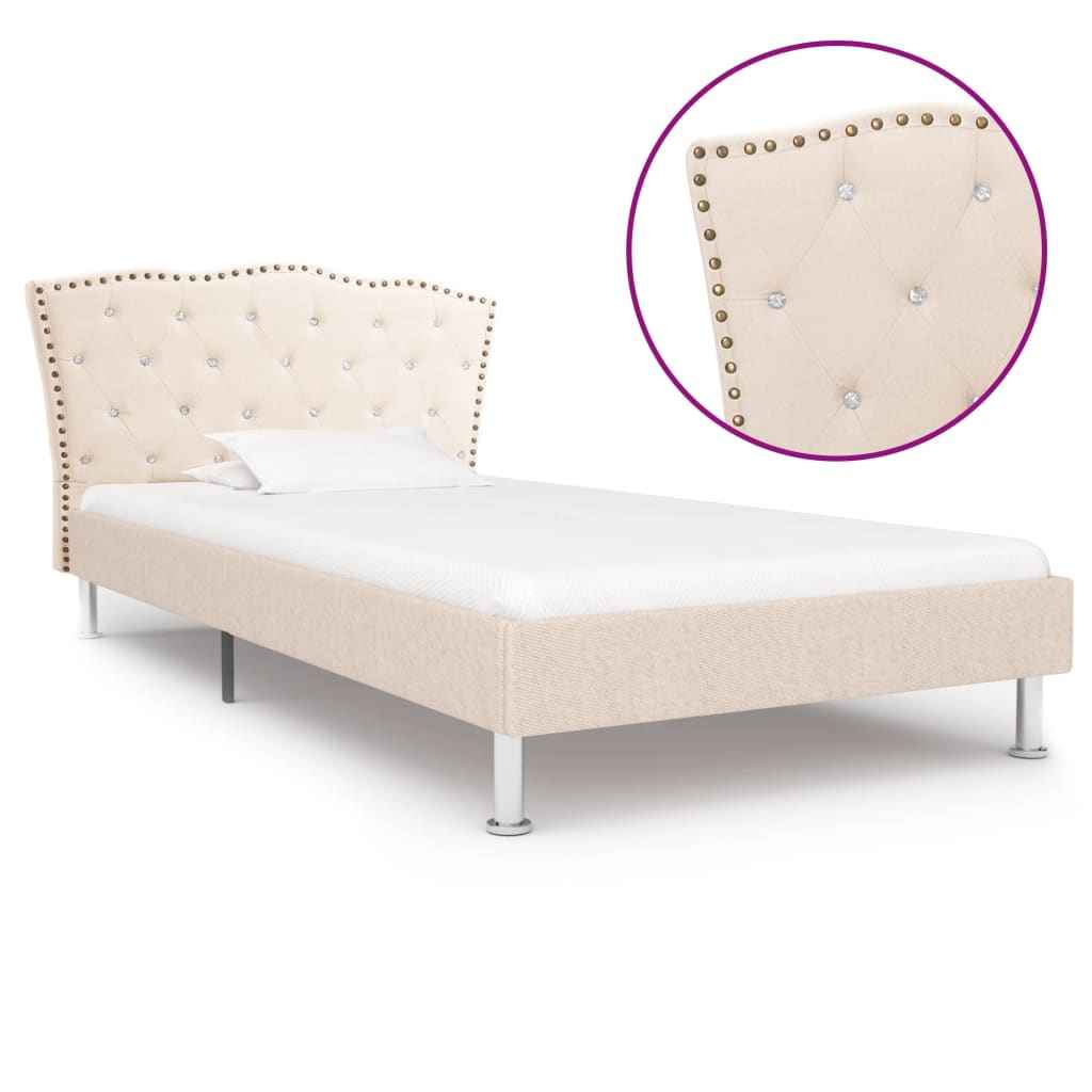 vidaXL Bedframe stof donkergrijs 90x200 cm