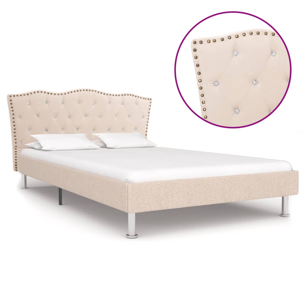 vidaXL Bedframe stof donkergrijs 90x200 cm