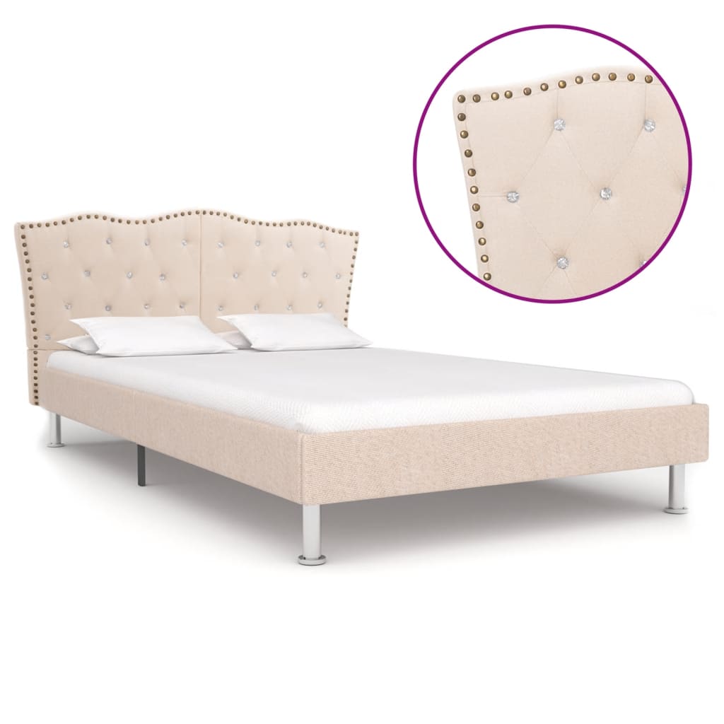 vidaXL Bedframe stof donkergrijs 90x200 cm