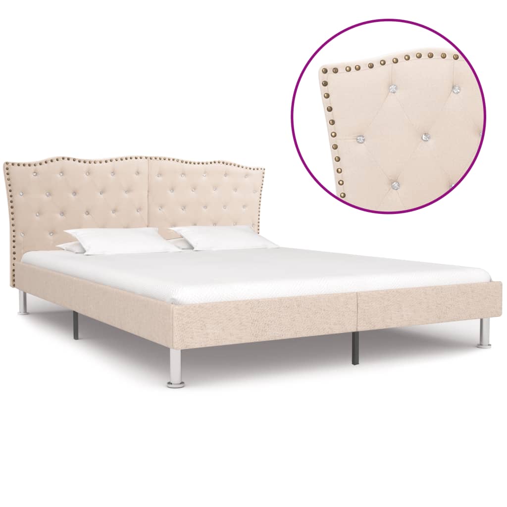 vidaXL Bedframe stof donkergrijs 90x200 cm