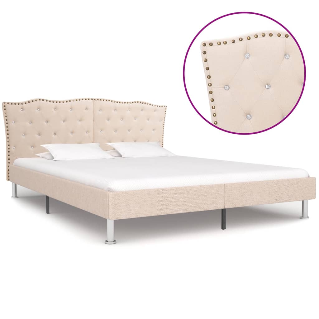 vidaXL Bedframe stof donkergrijs 90x200 cm