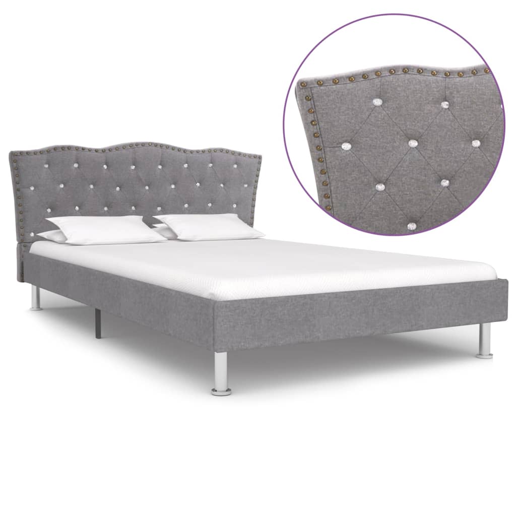 vidaXL Bedframe stof donkergrijs 90x200 cm
