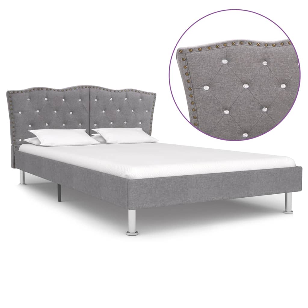 vidaXL Bedframe stof donkergrijs 90x200 cm