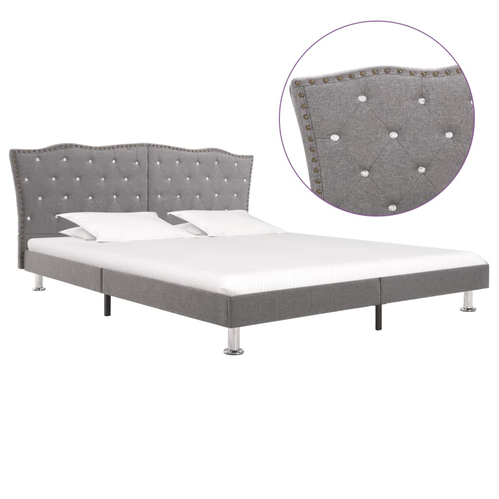 vidaXL Bedframe stof donkergrijs 90x200 cm