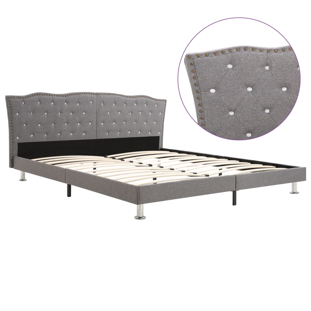 vidaXL Bedframe stof donkergrijs 90x200 cm