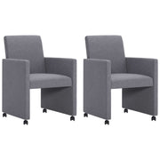 vidaXL Eetkamerstoelen 2 st stof lichtgrijs