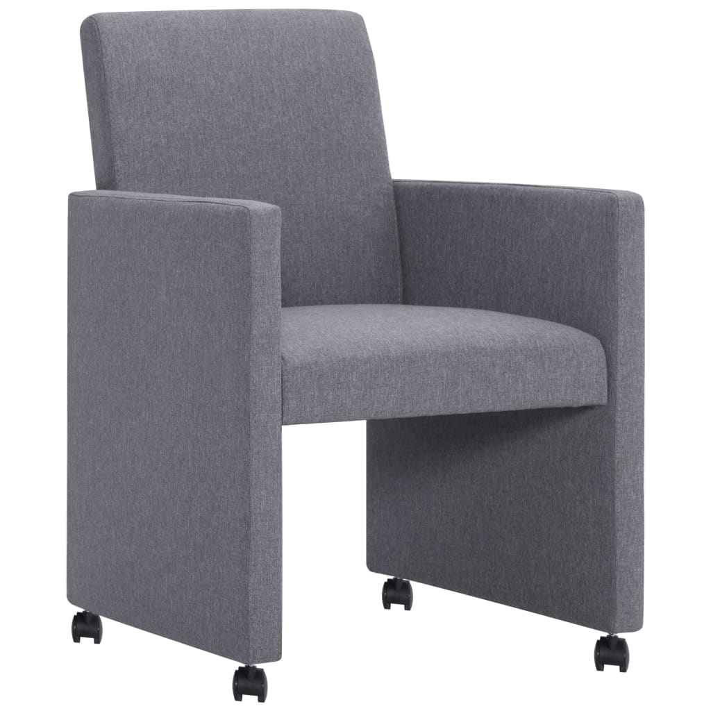 vidaXL Eetkamerstoelen 2 st stof lichtgrijs