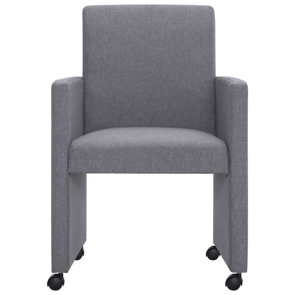 vidaXL Eetkamerstoelen 2 st stof lichtgrijs