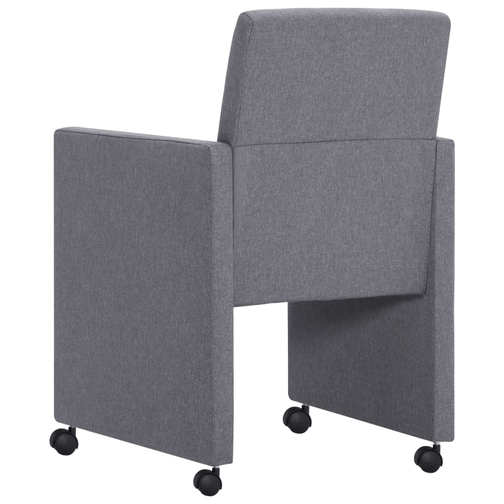 vidaXL Eetkamerstoelen 2 st stof lichtgrijs
