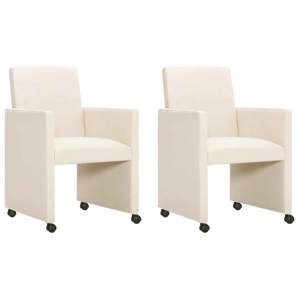 vidaXL Eetkamerstoelen 2 st stof lichtgrijs