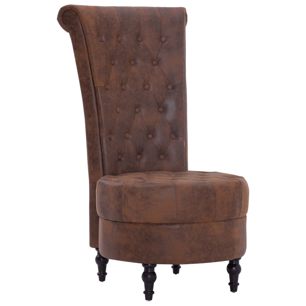 vidaXL Fauteuil hoge rugleuning stof zwart