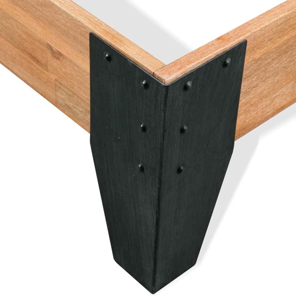 vidaXL Bedframe massief acaciahout en staal 152x203 cm