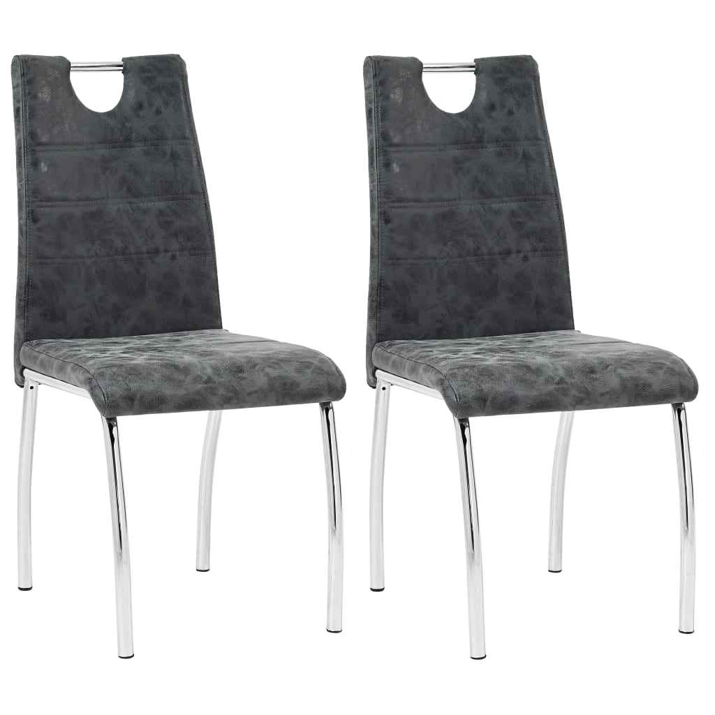 vidaXL Eetkamerstoelen 2 st kunstleer zwart