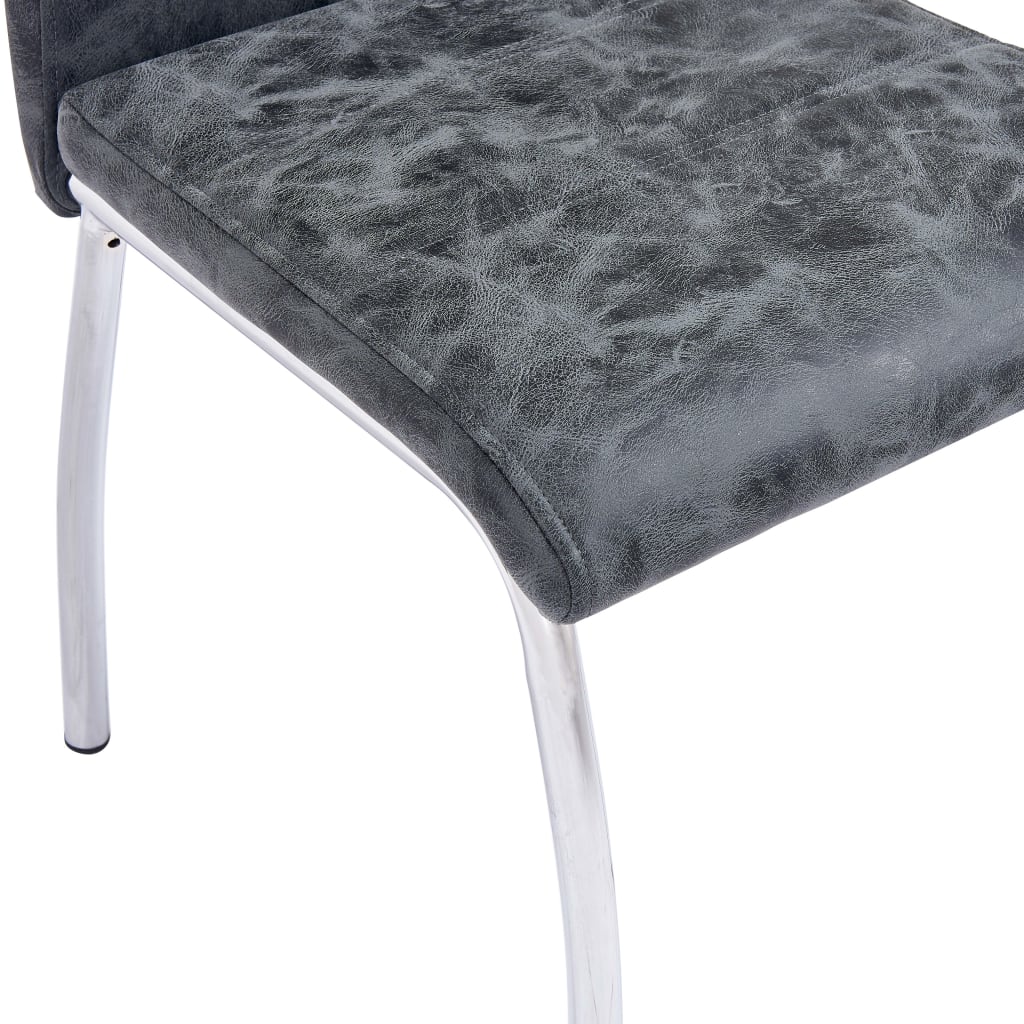 vidaXL Eetkamerstoelen 2 st kunstleer zwart