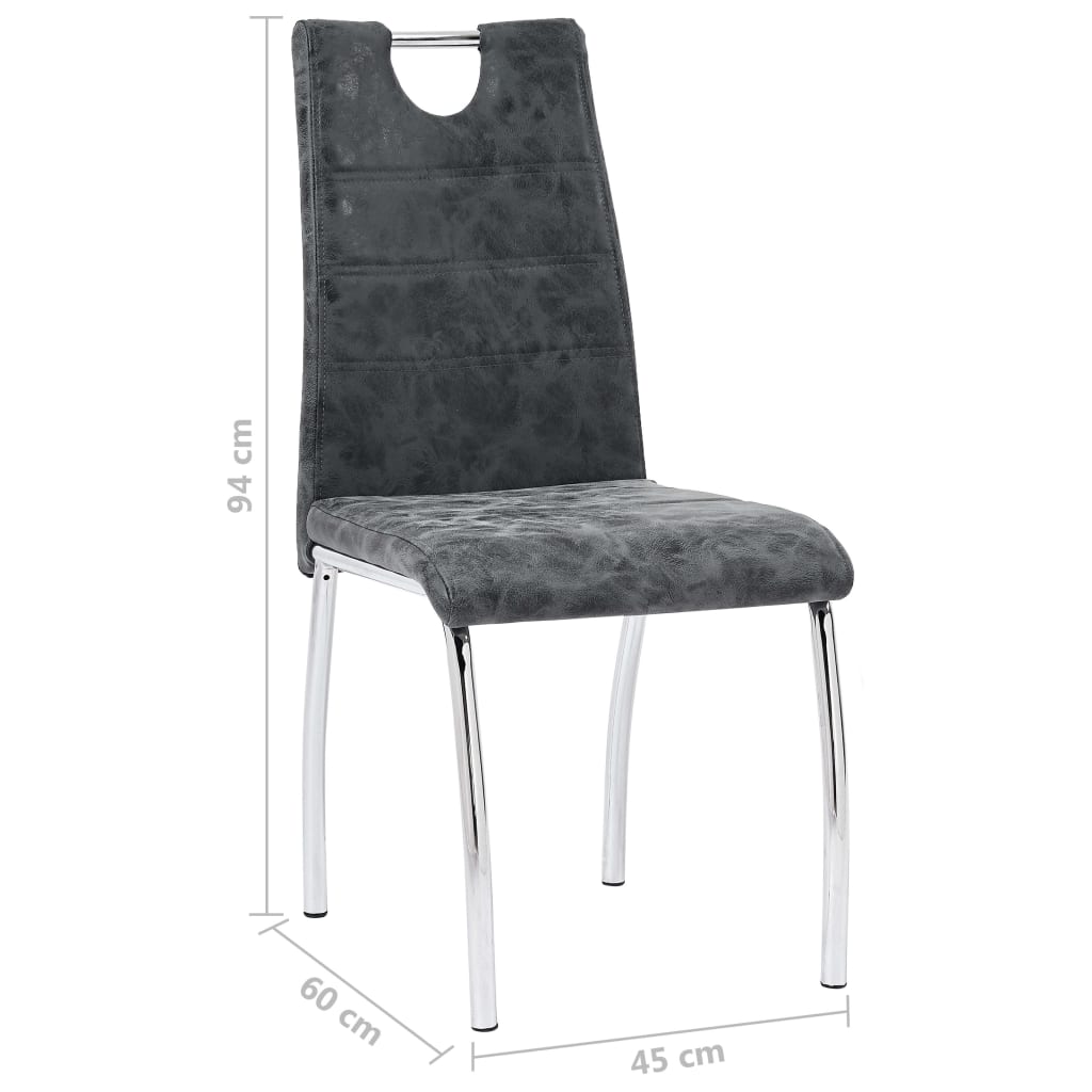 vidaXL Eetkamerstoelen 2 st kunstleer zwart