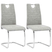 vidaXL Eetkamerstoelen 2 st kunstleer lichtgrijs