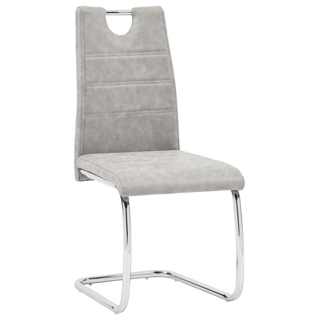 vidaXL Eetkamerstoelen 2 st kunstleer lichtgrijs