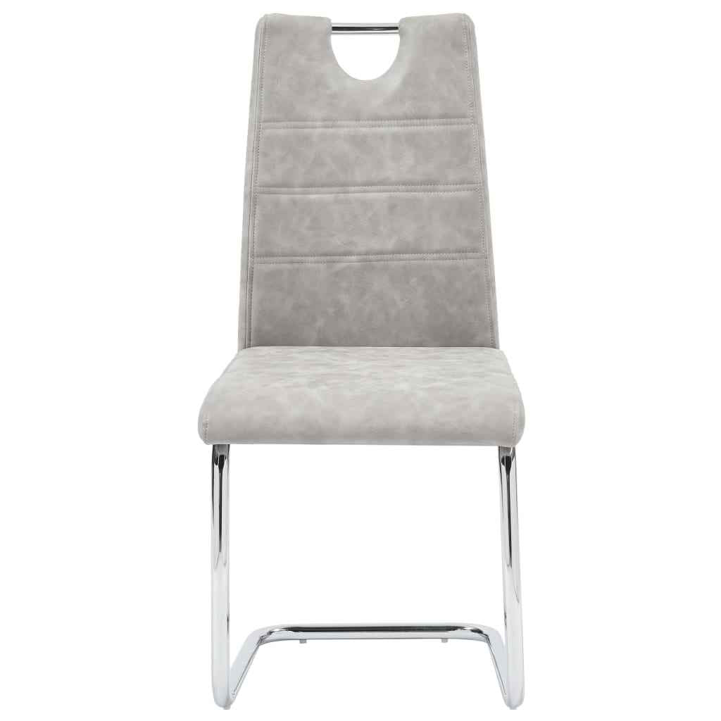 vidaXL Eetkamerstoelen 2 st kunstleer lichtgrijs