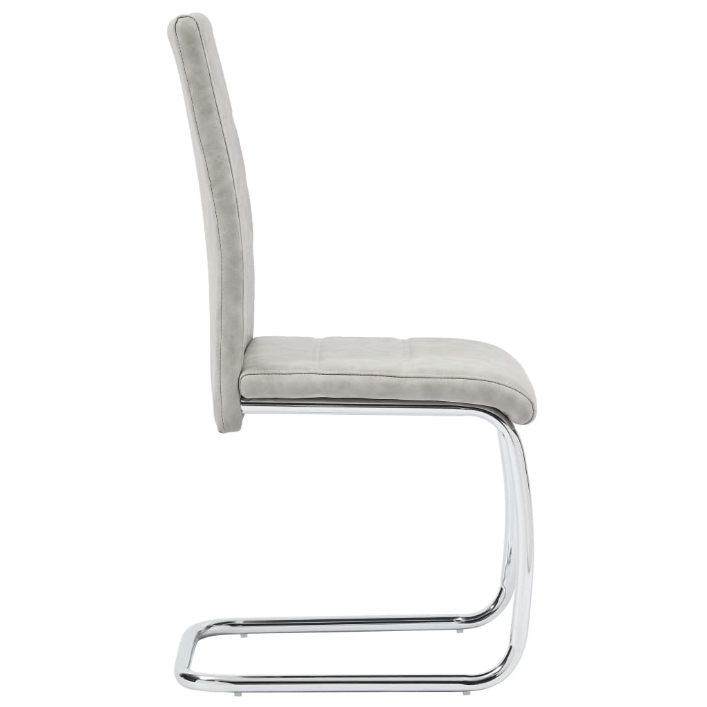 vidaXL Eetkamerstoelen 2 st kunstleer lichtgrijs