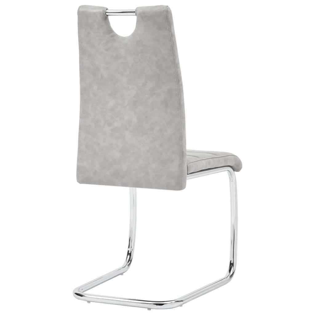 vidaXL Eetkamerstoelen 2 st kunstleer lichtgrijs