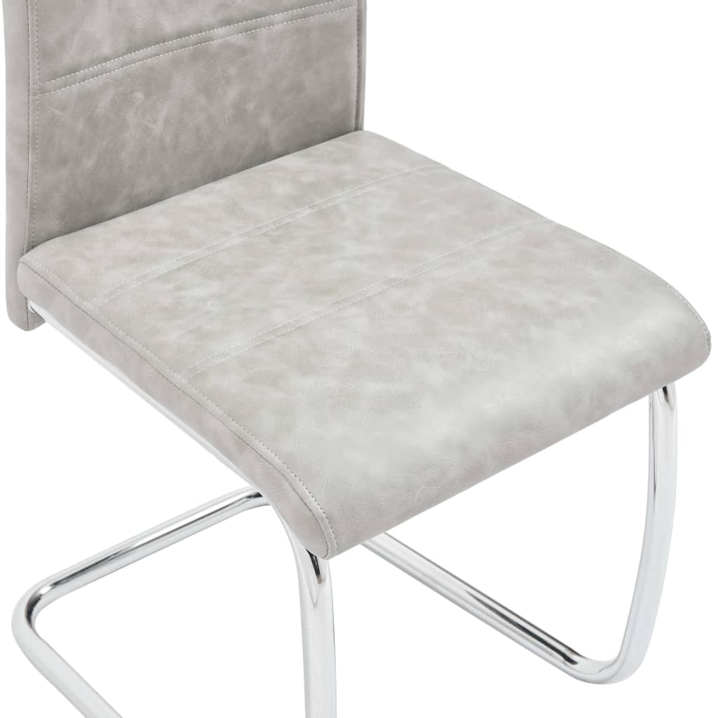 vidaXL Eetkamerstoelen 2 st kunstleer lichtgrijs