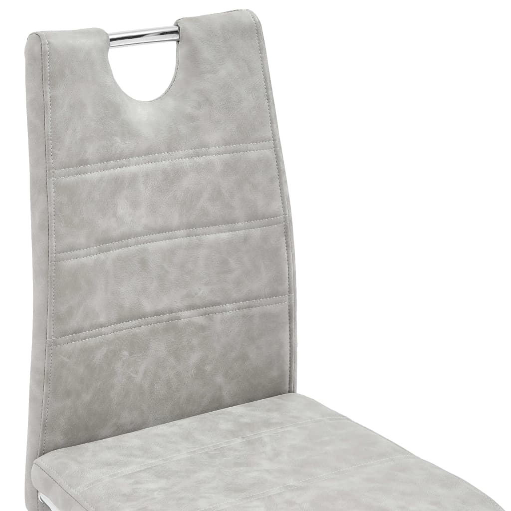 vidaXL Eetkamerstoelen 2 st kunstleer lichtgrijs