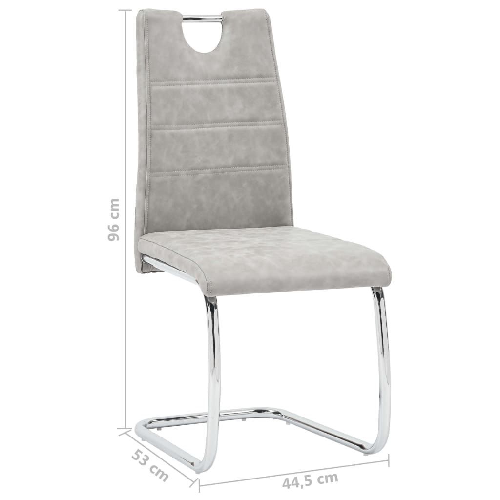vidaXL Eetkamerstoelen 2 st kunstleer lichtgrijs
