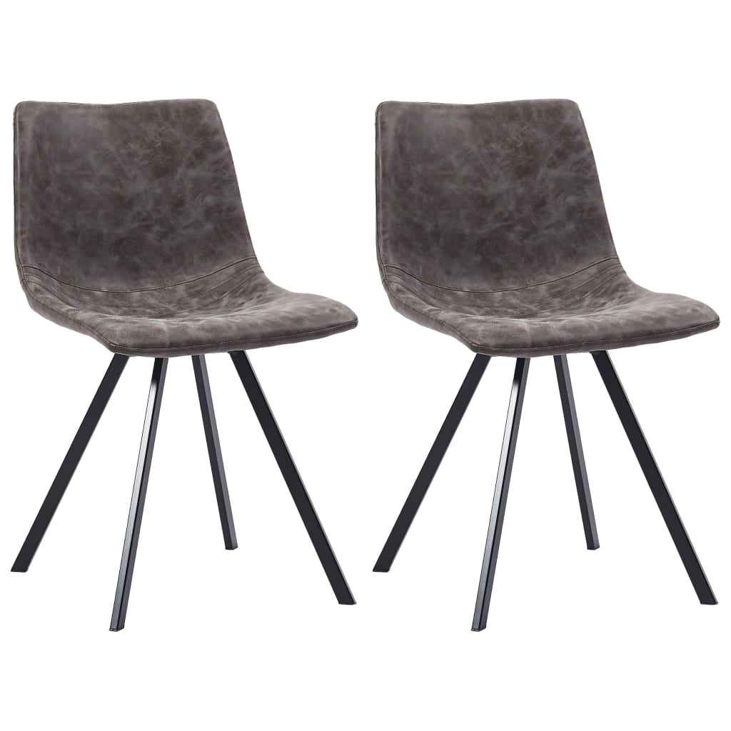vidaXL Eetkamerstoelen 2 st kunstleer bruin