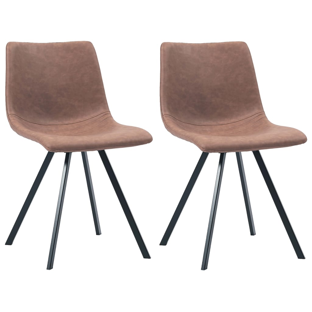 vidaXL Eetkamerstoelen 2 st kunstleer bruin