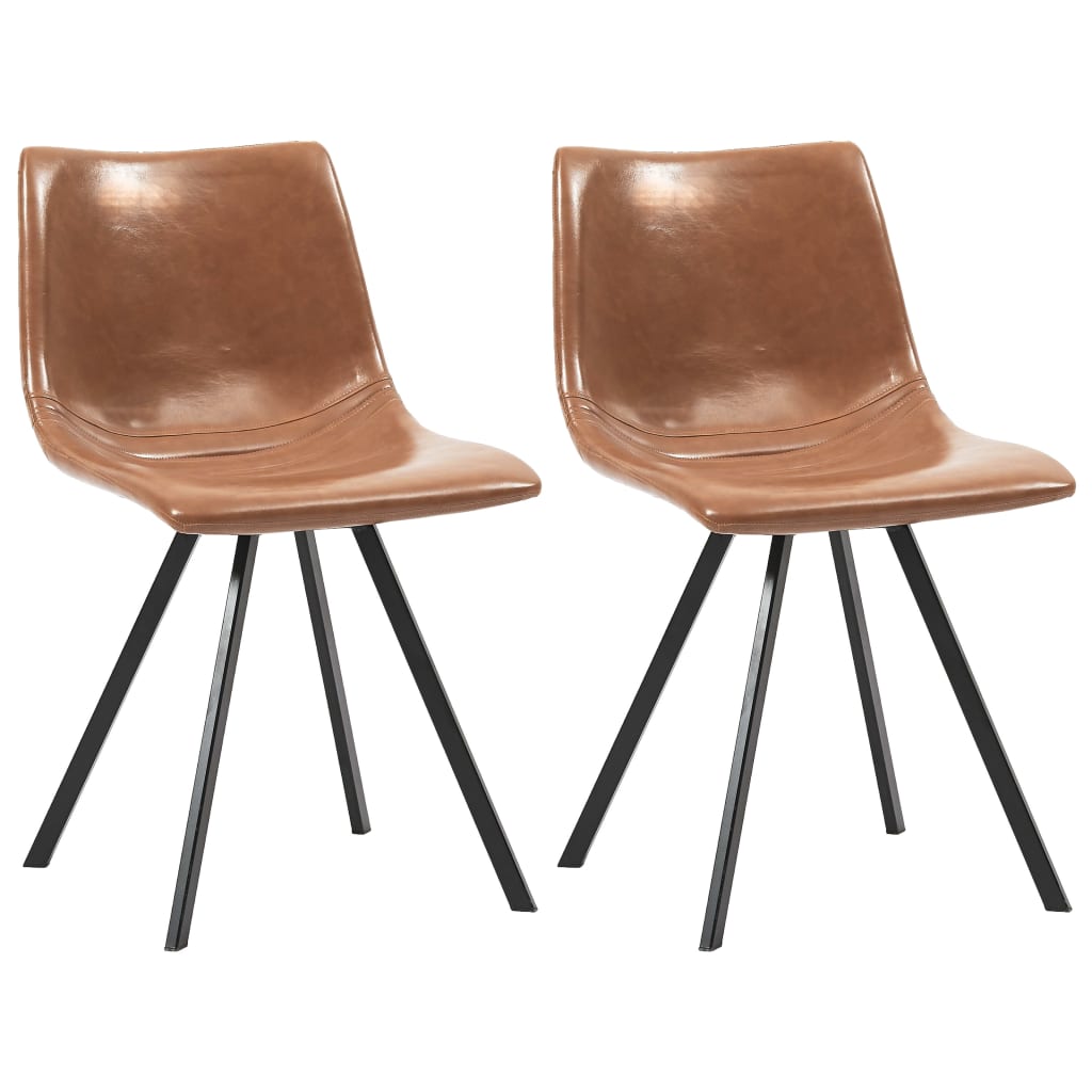 vidaXL Eetkamerstoelen 2 st kunstleer bruin